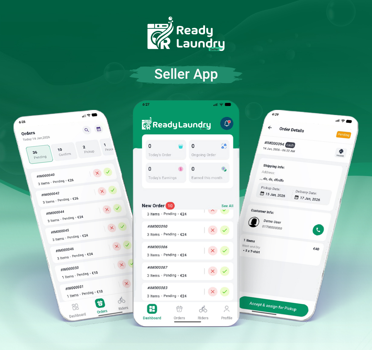 ReadyLaundry Seller App | Store App | Provider App | Vendor App Addon